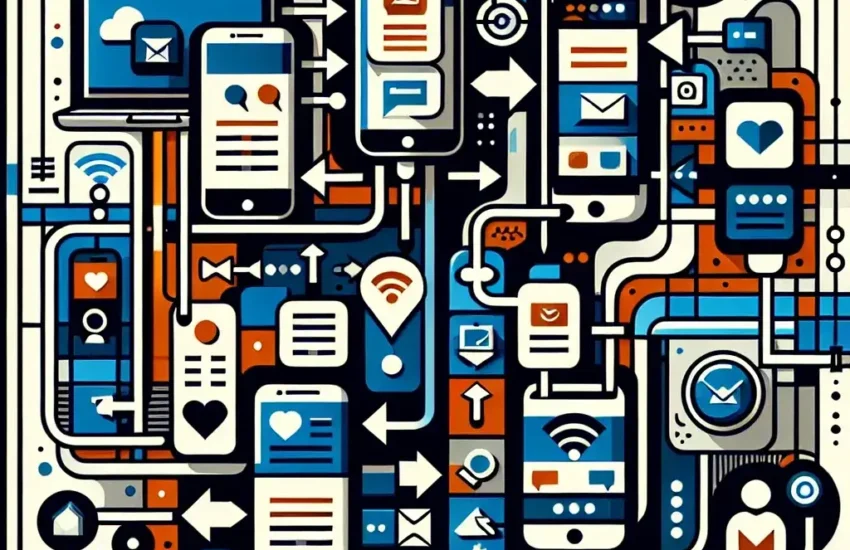 "Professional graphic showing various social media management tools for efficiently handling direct messages on multiple accounts, highlighting features and user interface."