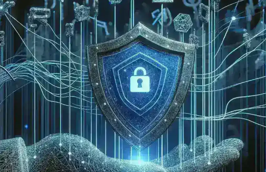 "Illustration depicting a legal scale balanced with data symbols, representing GDPR compliance and the legal considerations for web scrapers in data collection."